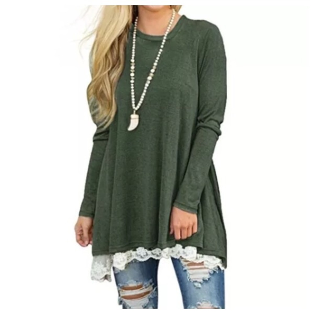 Green Long Sleeve Tunic - Picture 3 of 4